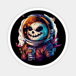 Spooky funny skeleton in spacesuit Magnet